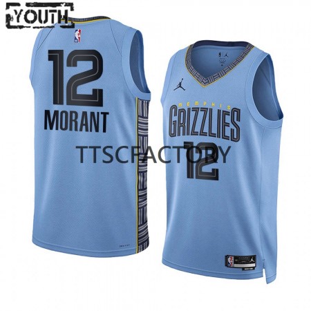 Kinder NBA Memphis Grizzlies Trikot Ja Morant 12 Jordan 2022-23 Statement Edition Blau Swingman